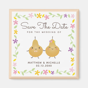 Imán Personalizado perfecto Pear Pareja Elegante Boda