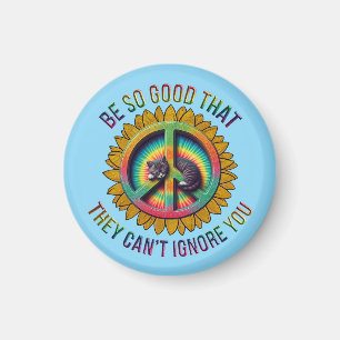 Imán Personalizado Personalizado Gato Paz Hippie Tye