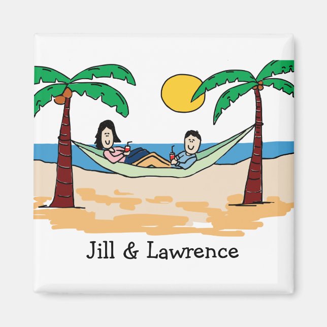 Imán personalizado personalizado para parejas de v (Frente)