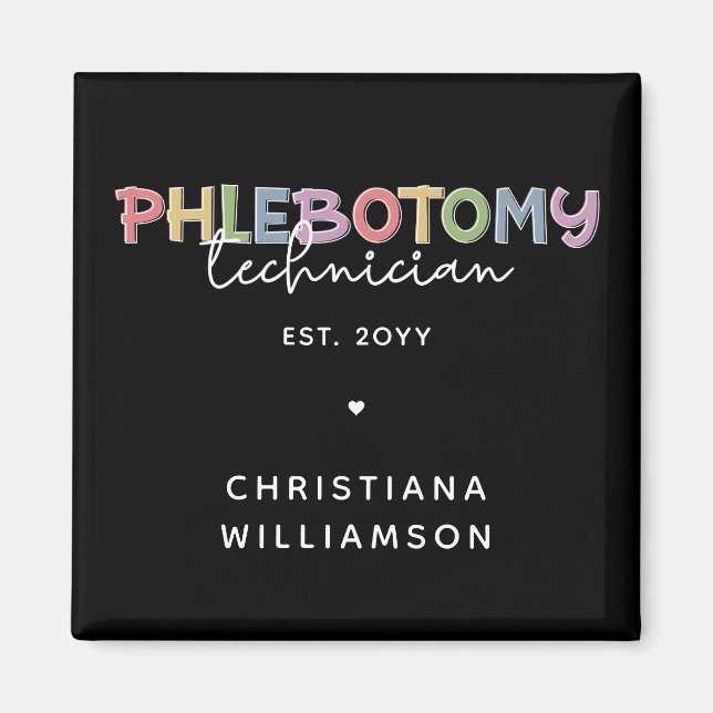 Imán Personalizado Phlebotomy Technician PBT Phlebotomy (Frente)