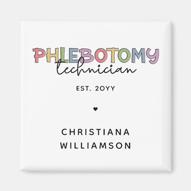 Imán Personalizado Phlebotomy Technician PBT Phlebotomy (Frente)