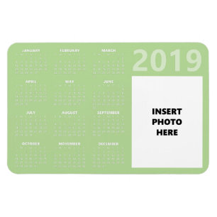 Imán Personalizado Photo 2019 Calendar Magnet - Verde p