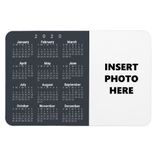 Imán Personalizado Photo 2020 Calendar Magnet Gris de