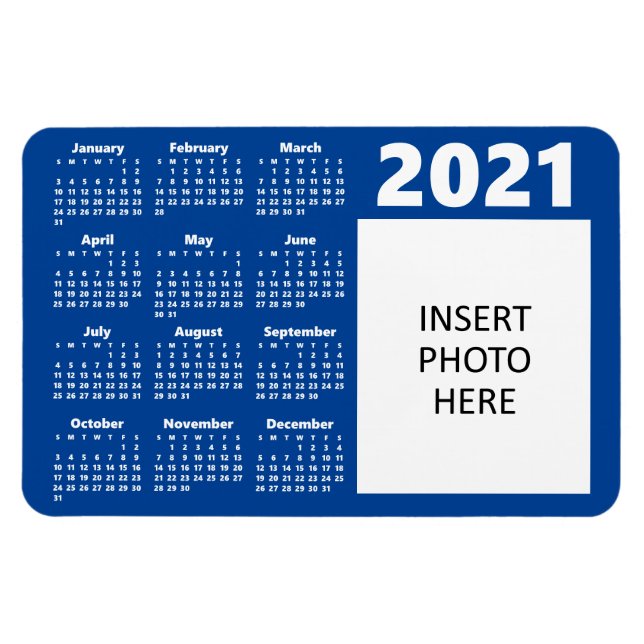 Imán Personalizado Photo 2021 Calendar Magnet (Horizontal)