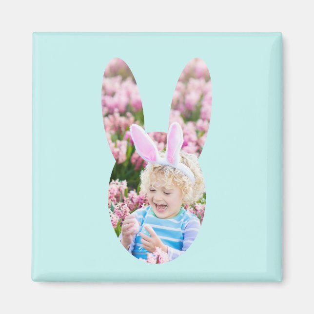 Imán Personalizado Photo Bunny Head Easter Gift (Frente)