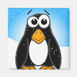 Imán Personalizado pingüino lindo azul ilustrado