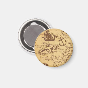 Imán Personalizado Pirate mapa punto de tierra Familia