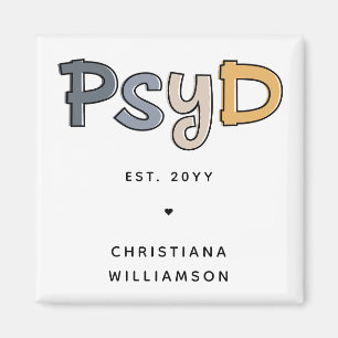 Imán Personalizado PsyD Médica de Psicóloga