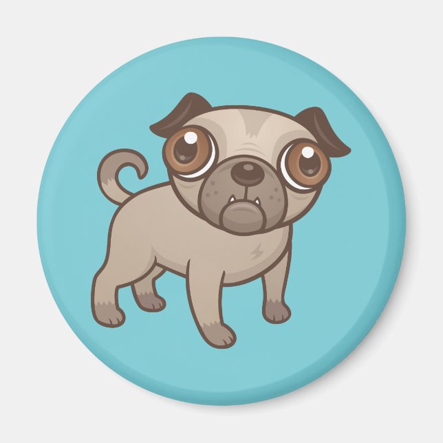 Imán Personalizado Pug Puppy (Frente)