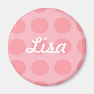 Imán Personalizado Punto Polka Rosa Magnet