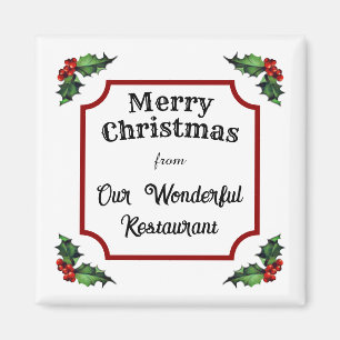 Imán Personalizado restaurante Feliz Navidad