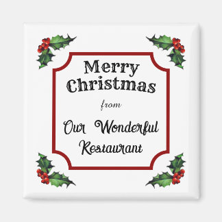 Imán Personalizado restaurante Feliz Navidad