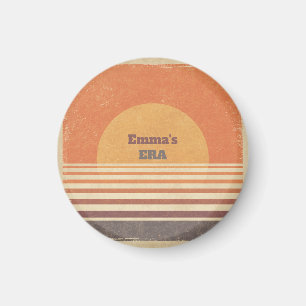 Imán Personalizado Retro Atardecer Años 70 Rayas V