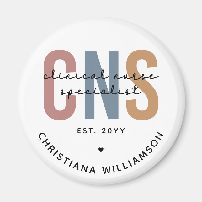 Imán Personalizado Retro Especialista en Enfermería Clí (Frente)