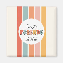 Imán Personalizado Retro Mejor Amigos BFFs Cute Besties
