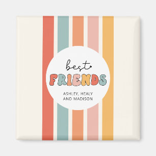 Imán Personalizado Retro Mejor Amigos BFFs Cute Besties