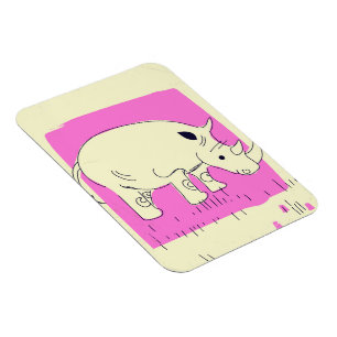 Imán Personalizado rinoceronte de estilo vintage