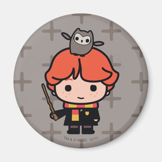 Imán Personalizado Ron Weasley y Pigwidgeon (Frente)