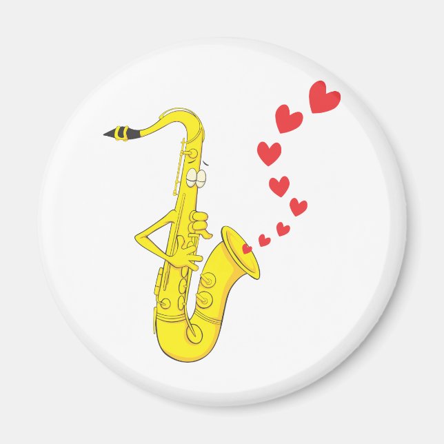 Imán Personalizado Saxofón Serenading Love (Frente)