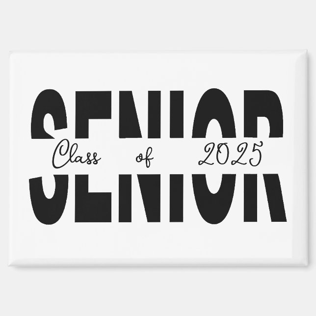 Imán Personalizado senior negro clásico (Anverso)