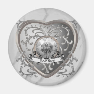 Imán Personalizado Silver Jewel Fairy Heart imnet