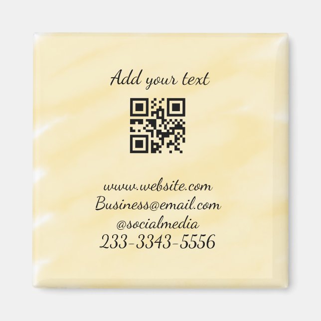 Imán personalizado simple código QR agregar su nombre t (Frente)