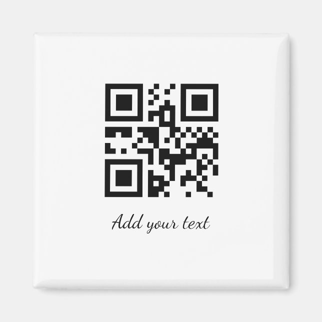 Imán personalizado simple código QR agregar su nombre t (Frente)