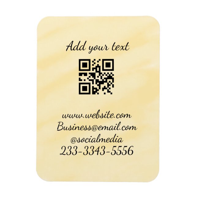 Imán personalizado simple código QR agregar su nombre t (Vertical)