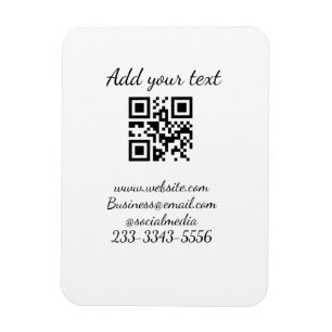 Imán personalizado simple código QR agregar su nombre t
