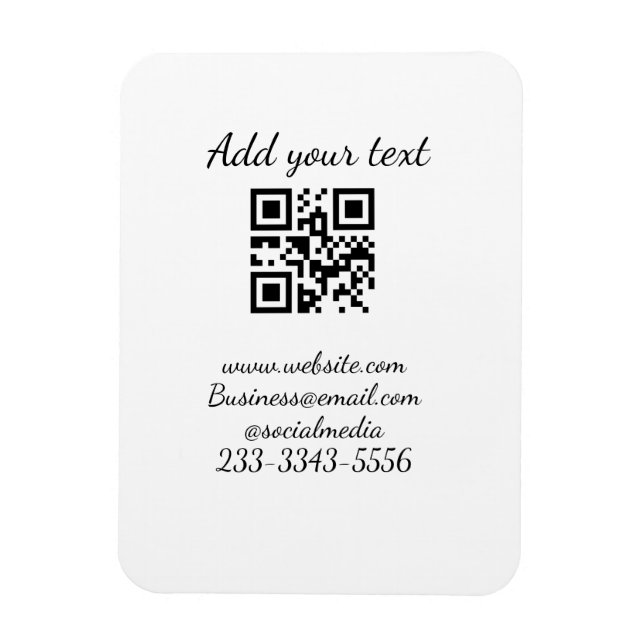 Imán personalizado simple código QR agregar su nombre t (Vertical)