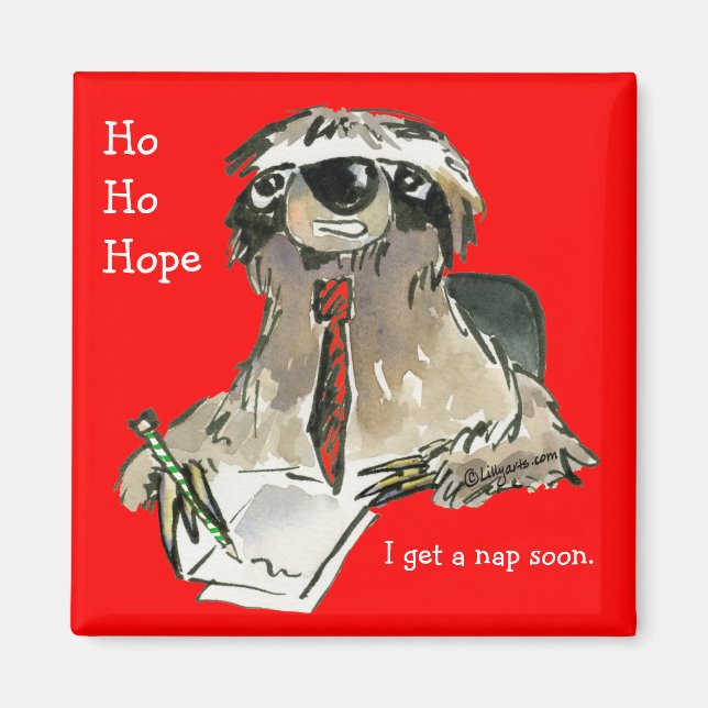 Imán Personalizado Sloth Holiday Magnet (Frente)