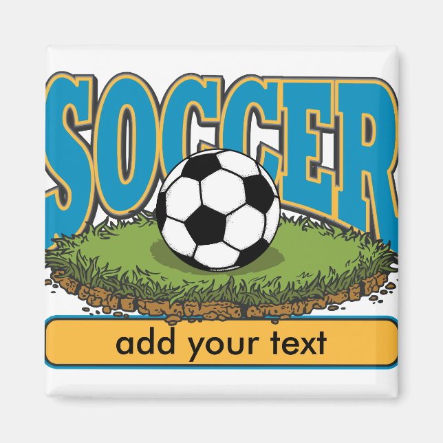 Imán Personalizado Soccer Añadir texto (Frente)