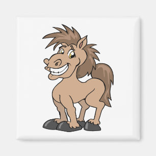 Imán Personalizado sonriente Pony Silly Horse