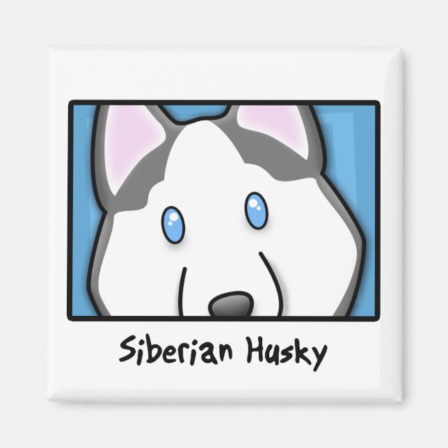 Imán Personalizado Square Siberian Husky (Frente)