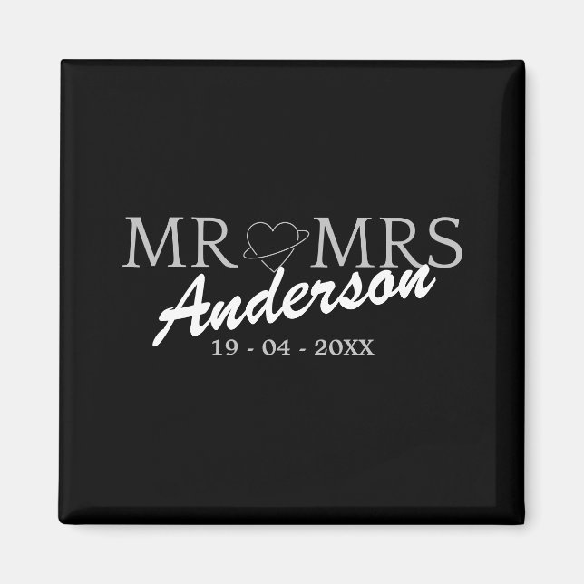 Imán Personalizado Sr. y Sra. Boda Regalo familiar (Frente)