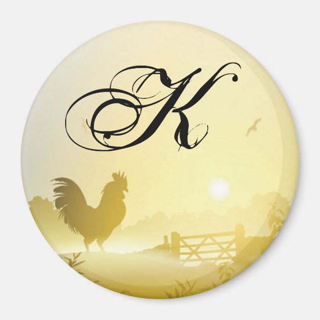 Imán Personalizado Sunny Morning Farm Country Rus (Frente)