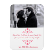 Personalizado Swirls Wedding Favor Gracias Magnet 