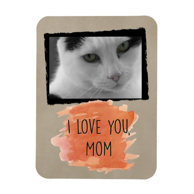 Imán Personalizado Te Amo, Mamá, Gato. (Vertical)