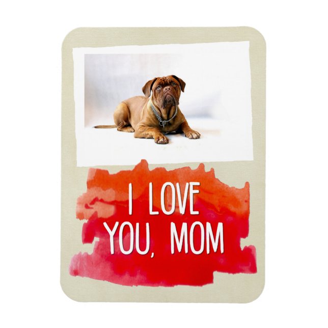 Imán Personalizado Te Amo Mamá Perro Fotograma (Vertical)