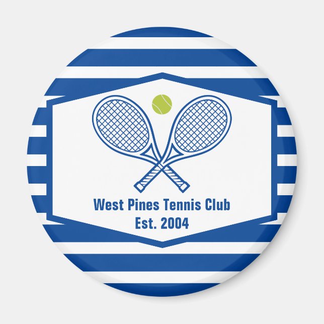 Imán Personalizado Tennis Country Club Blue Striping (Frente)