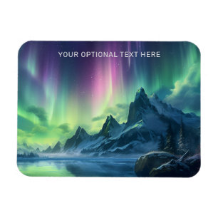 Imán Personalizado Texto Aurora Borealis