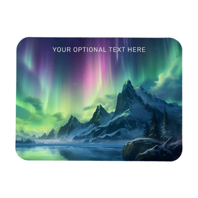 Imán Personalizado Texto Aurora Borealis (Horizontal)