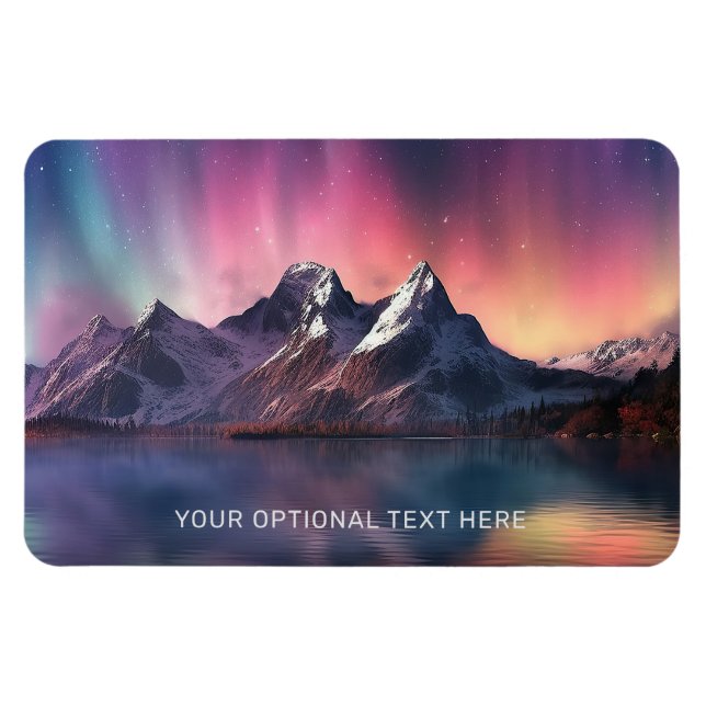 Imán Personalizado Texto Aurora Borealis (Horizontal)
