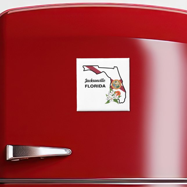 Imán Personalizado Texto Bandera de Florida y Flor Nara (Subido por el creador)