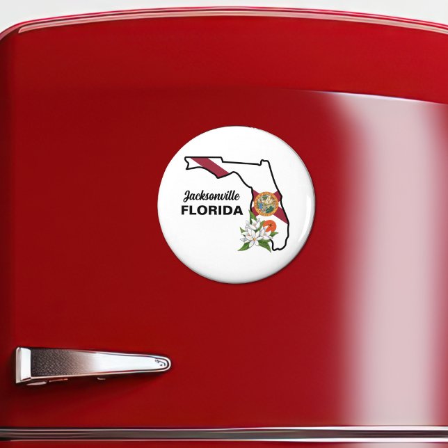 Imán Personalizado Texto Bandera de Florida y Flor Nara (Subido por el creador)