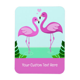 Imán Personalizado Texto Flamingo Amor
