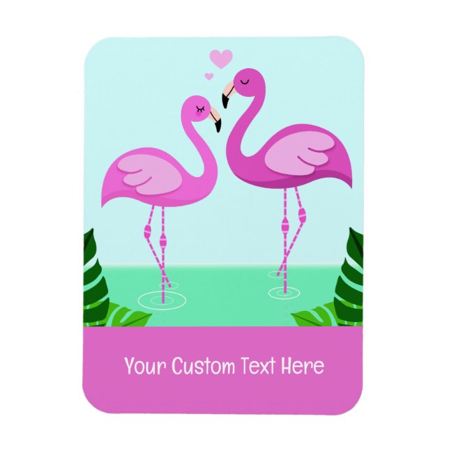 Imán Personalizado Texto Flamingo Amor (Vertical)