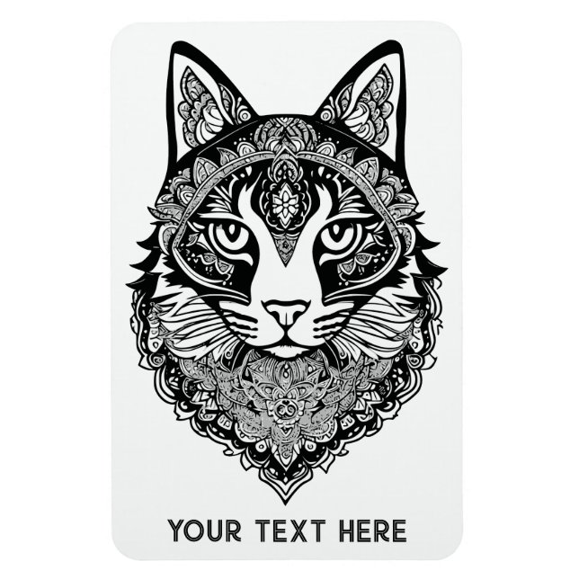 Imán Personalizado Texto Gato ornamental (Vertical)