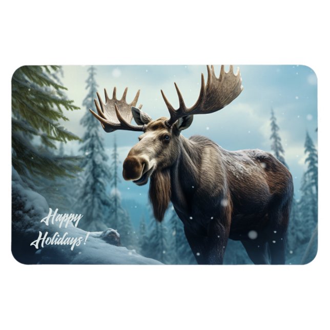 Imán Personalizado Texto Moose Invierno (Horizontal)