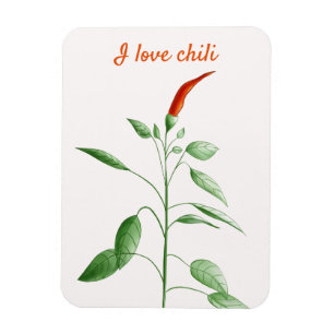 Imán Personalizado Texto Planta de Pepper Caliente Amor